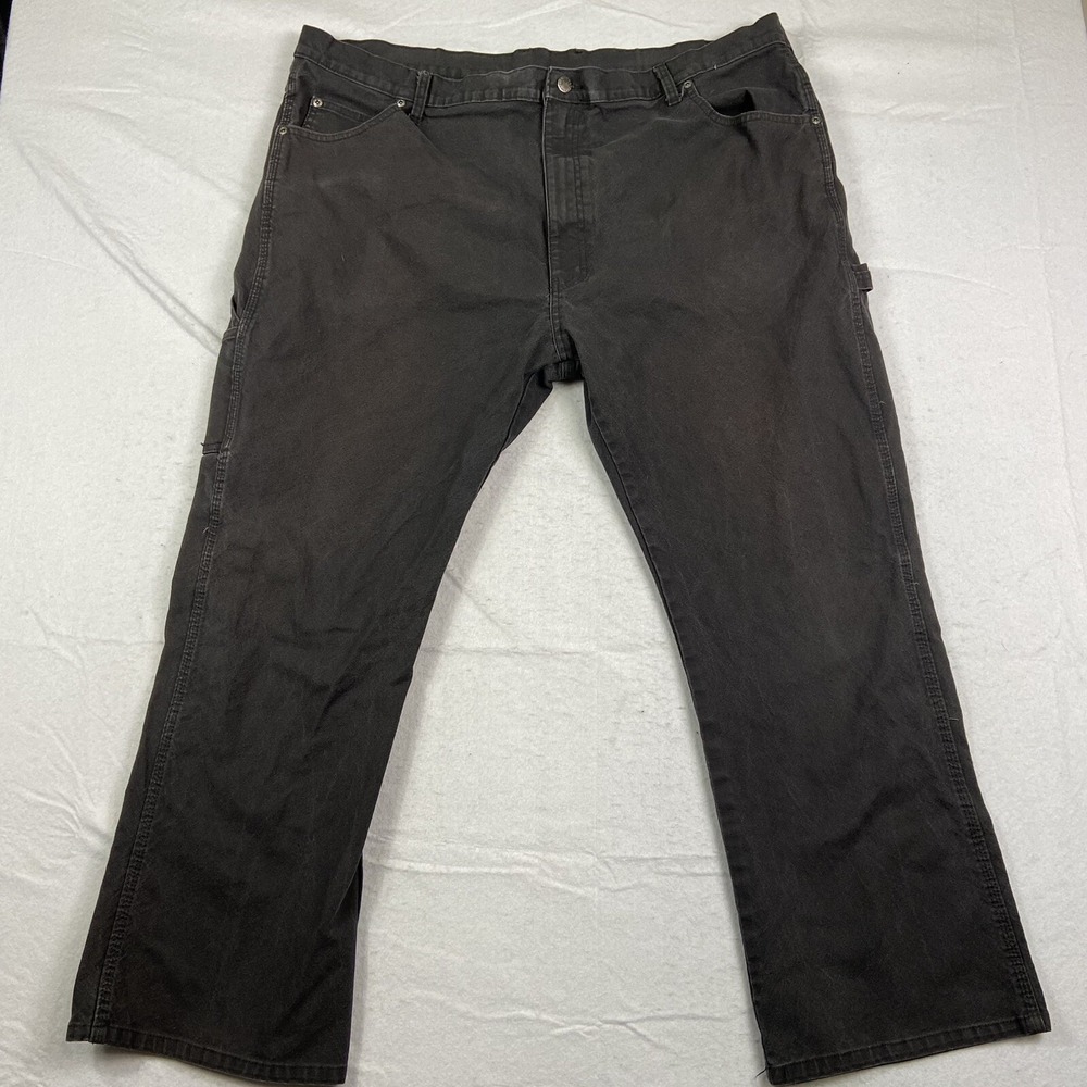 Dickies Mens 44x30 Carpenter Pants Gray Canvas Stretch Work Utility